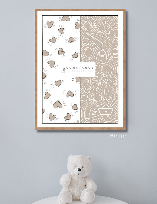 Affiche personnalisée bébé/enfant